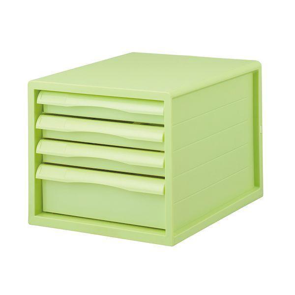 ナカバヤシ A4E-FC04-GN FIT COLOR A4レターケース4段 GN グリーン A4EFC04GN | 