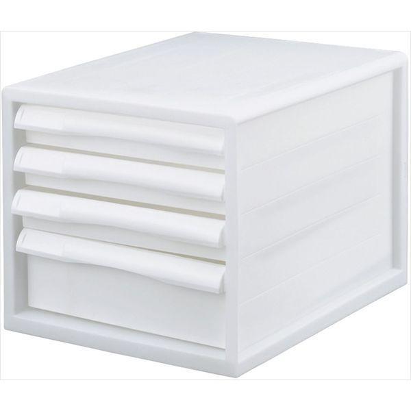 ナカバヤシ A4E-P04KW/B A4レタ−ケ−ス一体 PP 浅3段深1段 ホワイト A4EP04KW/B | 