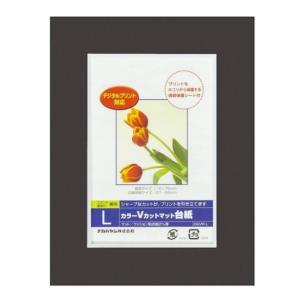 ナカバヤシ DGVM-L-D/V カラーVカット台紙L判／ブラック／V DGVMLD/V | 