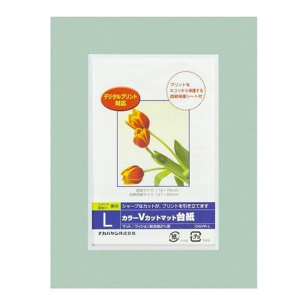 ナカバヤシ DGVM-L-G/V カラーVカット台紙L判／グリーン／V DGVMLG/V | 