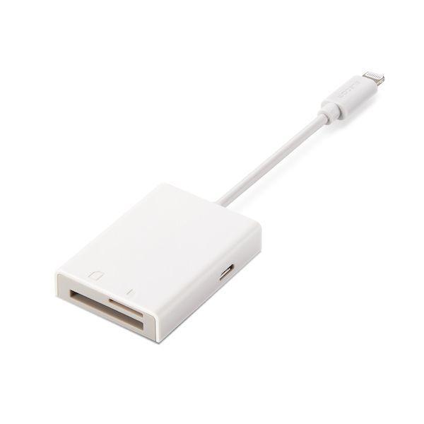 エレコム ELECOM MR-LC201WH Lightningカードリーダー SD＋マイクロSD Type−C変換アダプタ付 iPhone ケーブル | 