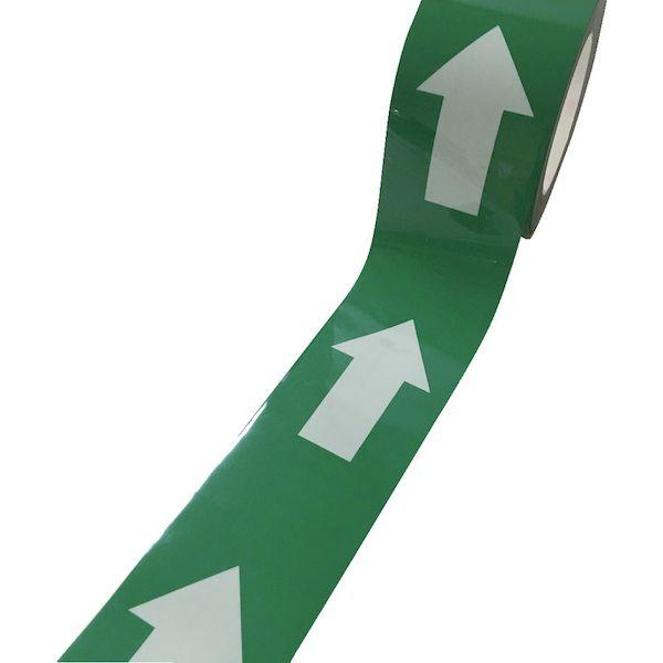 あすつく対応 「直送」 セーフラン 11994 耐摩耗標識テープ　７５ｍｍ×２２ｍ　矢印　緑白 |  | 02