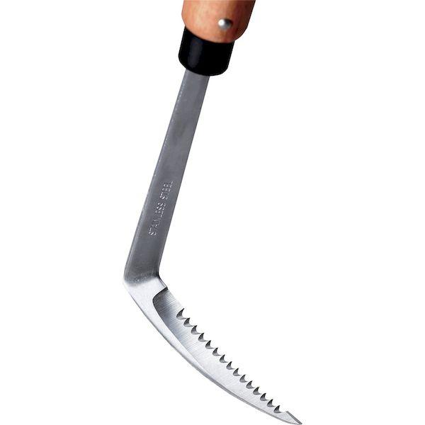 あすつく対応 「直送」 ＧＳ 1521 草取・草削り鎌 ウェーブカット 木短柄 刃長９５ｍｍ 全長２５５ｍｍ |  | 01