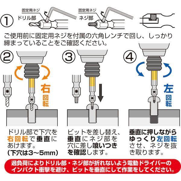 あすつく対応 「直送」 アネックス ANH-285 なめたネジはずしビット１本組　Ｍ３．５〜５ネジ用　全長８５ｍｍ ANH285 |  | 02