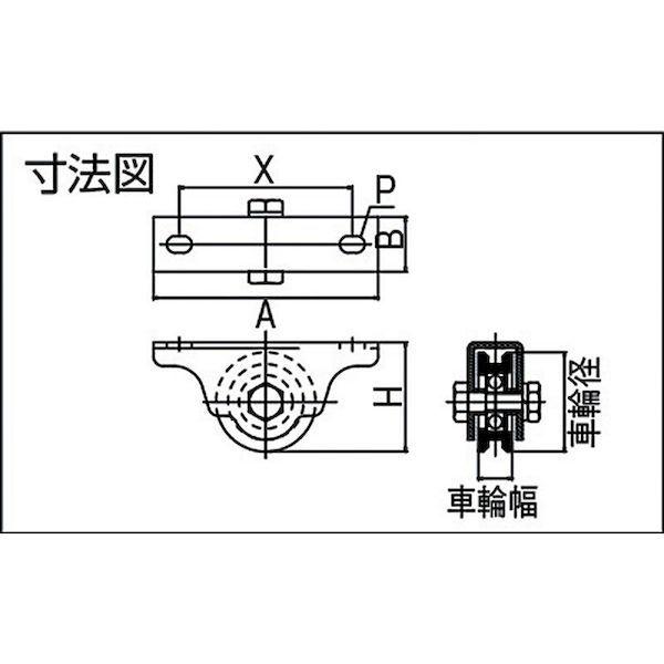 あすつく対応 「直送」 ダイケン F-60 鋼板枠重量戸車　車径Φ６０ F60｜ideca｜02