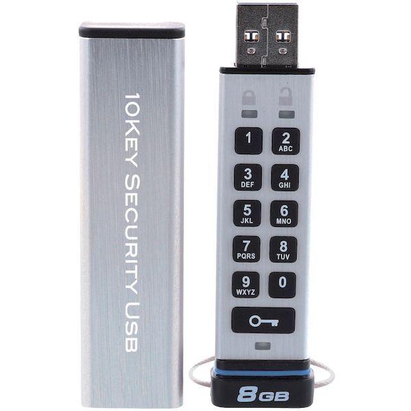 あすつく対応 「直送」 エレコム HUD-PUTK308GA1 セキュリティＵＳＢメモリ １０Ｋｅｙ付 ＵＳＢ３．０ ８ＧＢ シルバー HUDPUTK308GA1 |  | 01