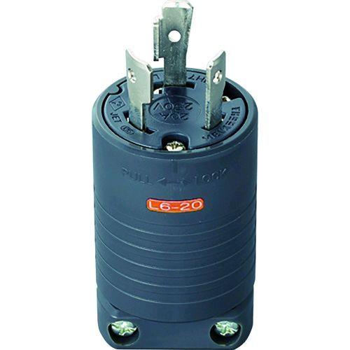明工 MH7172B 接地2P20A引掛プラグ L6-20 20A.250V 黒 | 
