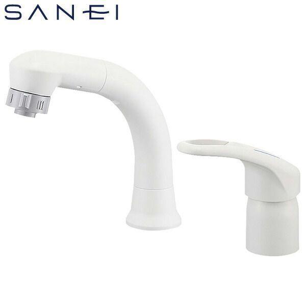 三栄水栓 SANEI 4973987600470 ツーホールシングルレバースプレー混合栓 一般地用 K37610EJV-13 | 