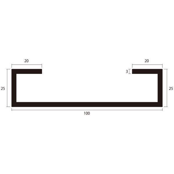 ハイロジック 4549396009779 3100977 アルミC型チャンネル 1m 3．0x100x25x20mm シルバー 4入_1