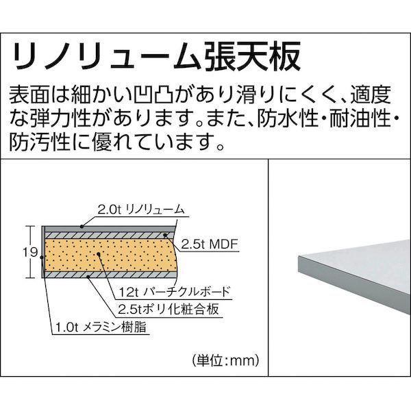【個人宅配送不可】トラスコ TRUSCO RAEM-1800F2 直送 代引不可 ＲＡＥＭ型高さ調節作業台 １８００Ｘ７５０ ２段引出付 グリーン色 RAEM180 |  | 02
