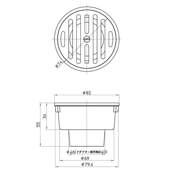 三栄水栓 SANEI H50-75X40 ワントラップ 40配管用 H5075X40 |  | 01