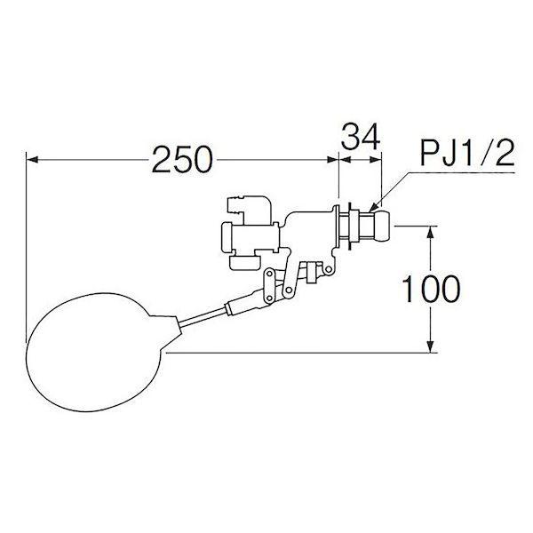 三栄水栓 SANEI PV46-X-13 手洗ロータンクボールタップ 手洗いの位置が真ん中用 PV46X13 |  | 02