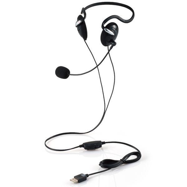 エレコム ELECOM HS-NB03SUBK ヘッドホン ヘッドセット 無指向性 マイク付き 有線 USB接続 ステレオ 両耳 ネックバンド ブラッ | 
