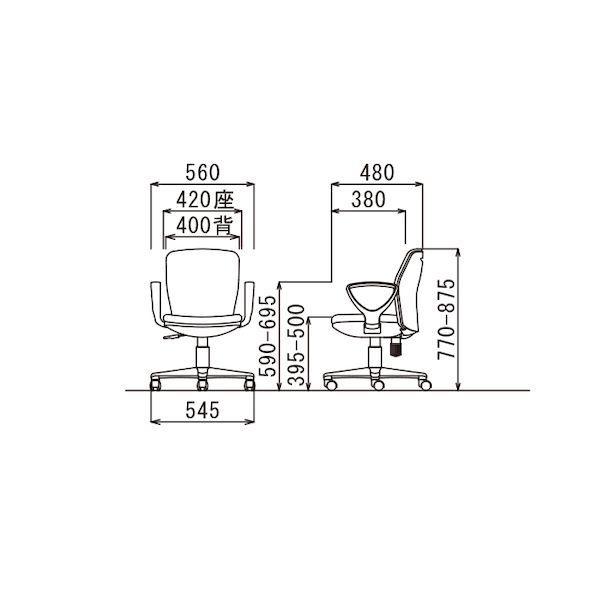 【個人宅配送不可】アイコ AICO OA-1055EJ(FG3)DBU 直送 代引不可 オフィスチェア OA−1000シリーズ セミローバック サークル肘付きタイプ 背：ウレタンフォーム_1