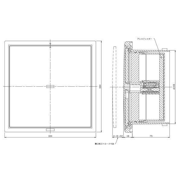 ナスタ NASTA KS-8641PRFKA3-SG プッシュ式レジスター アレルフィルター付 Φ150 |  | 01