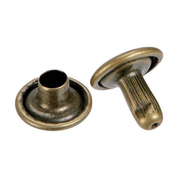 ＴＲＵＳＣＯ P-THP-CG11.5 大カシメ スチール 金ブロンズメッキ 9mm 足長11．5mm 30組入 ブリスターパック入 PTHPCG11 | 