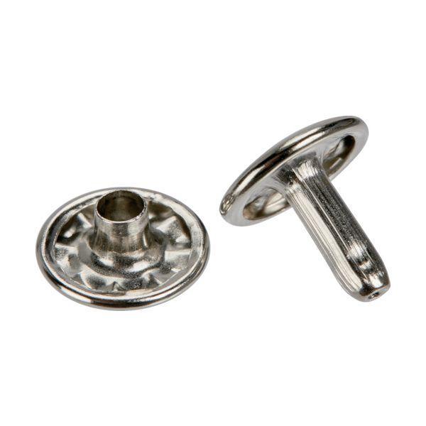 あすつく対応 「直送」 ＴＲＵＳＣＯ P-THP-TCN 特大カシメ スチール ニッケルメッキ 13mm 20組入 ブリスターパック入 PTHPTCN | 