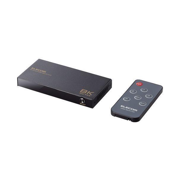 ELECOM エレコム DH-SW8KP31BK HDMI切替器 3入力1出力 8K 60Hz 4K 120Hz HDMI2．1 手動／自動 リモコン | 