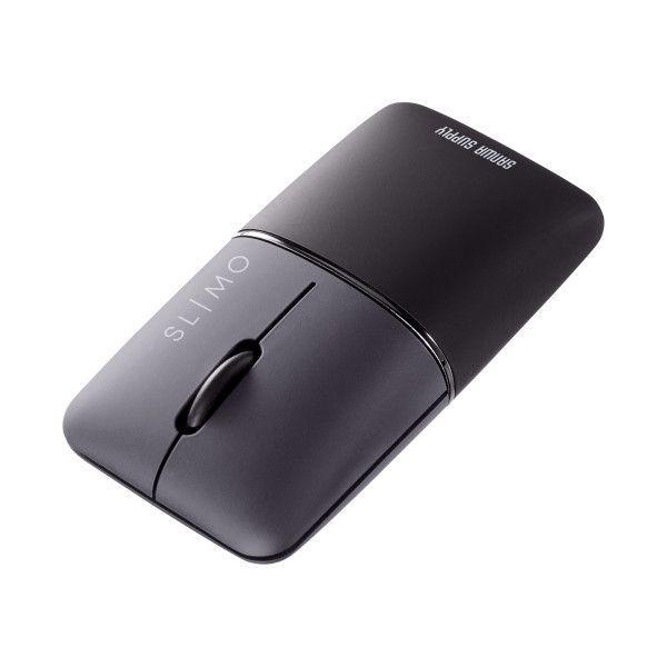 サンワサプライ MA-BBS310BK 静音BluetoothブルーLEDマウス SLIMO 充電式 MABBS310BK | 