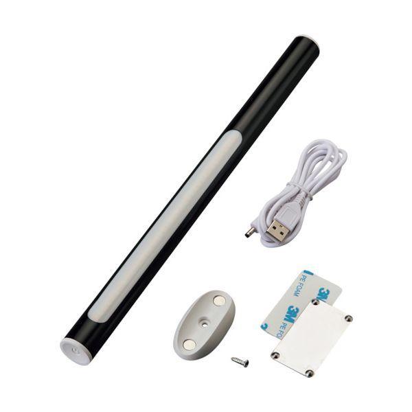 あすつく対応 「直送」 緑十字 353043 LEDライト LED Magic Wand マジックワンド 黒 22Φ×306mm 充電式 | 