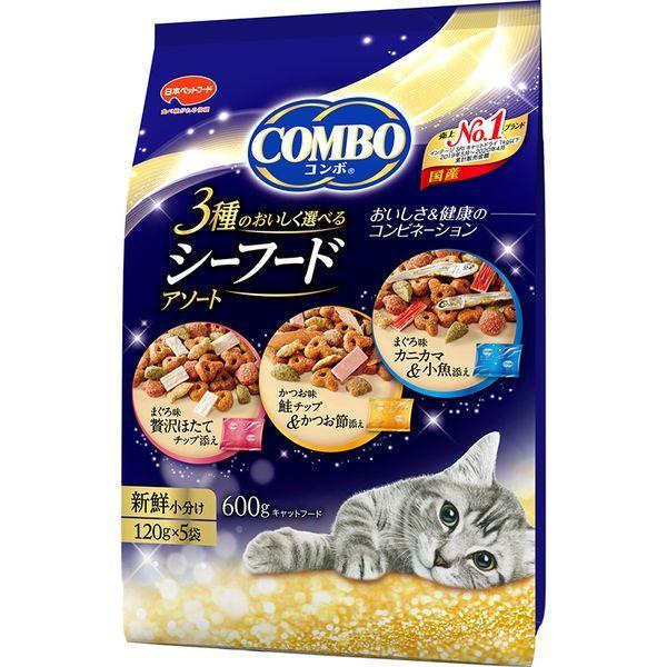 日本ペットフード 4902112044704 コンボ キャット シーフードアソート 600g 120g×5 | 