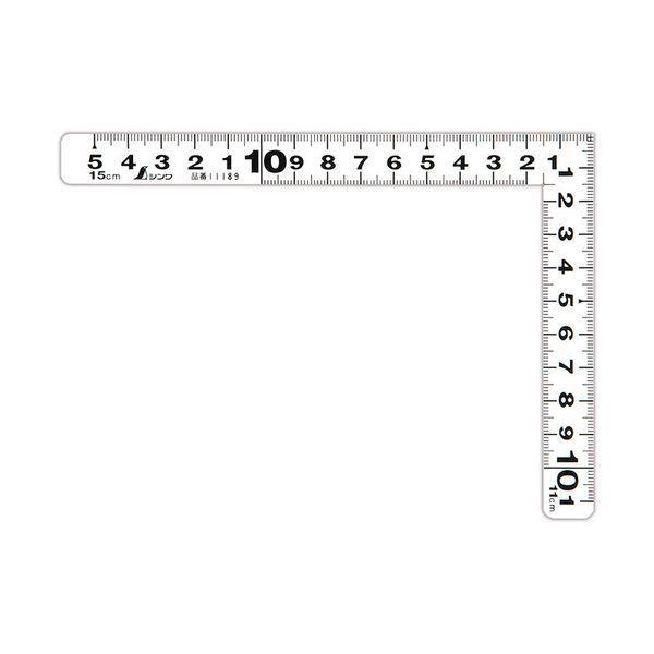 シンワ測定 11189 曲尺平ぴた表裏同目ホワイト15×11cm | 