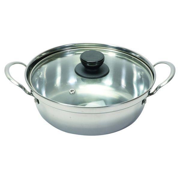 パール金属 HC-43 和楽庵 ステンレス製ガラス蓋付卓上鍋22cm HC43【キャンセル不可】 | 