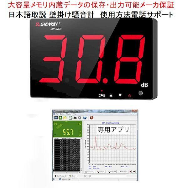 SW-525B 直送 代引不可 メーカ保証 壁掛け騒音計 PCソフト付 データロガー騒音計 アラーム機能 SW525B | 