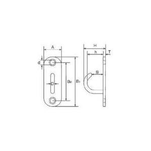 あすつく対応 「直送」 水本機械製作所 ［B-076］ ステンレスアイプレート オープンパッドアイ ２６ｍｍ×８０ｍｍ B076【キャンセル不可】 |  | 01