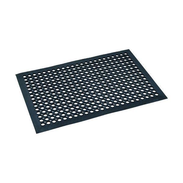緑十字 295001 穴あきゴムマット エントランスマット 黒 MEM−1 610×910mm 厚み：11mm 合成ゴム製 | 