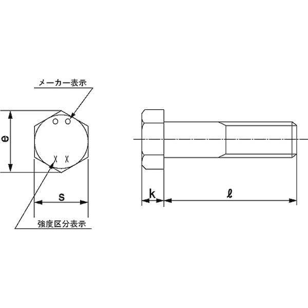 【個人宅配送不可】【個数：20個】ＳＵＮＣＯ 4547733845608 【20個入】 直送 代引不可 ドブ 8．8 六角ボルト 半ネジ 20X100_1