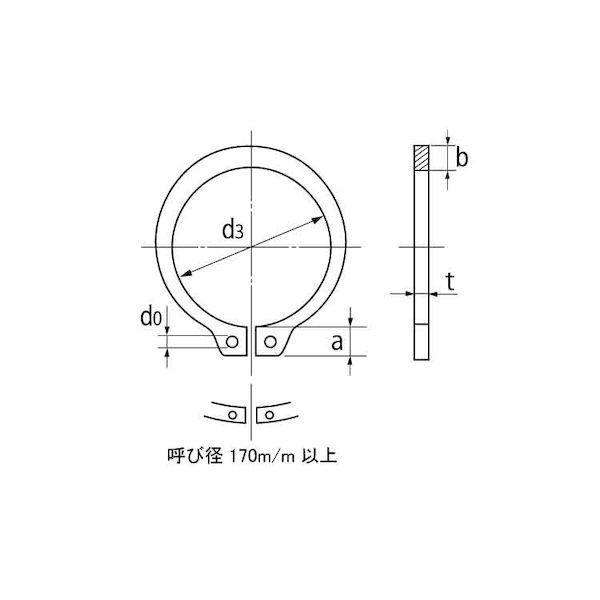 【個人宅配送不可】【個数：1個】ＳＵＮＣＯ 4548325383447 直送 代引不可 C形止め輪 軸用 羽島製 S−440_1