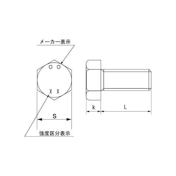 【個人宅配送不可】【個数：30個】ＳＵＮＣＯ 4550186562800 【30個入】 直送 代引不可 生地 8．8 六角ボルト 全ネジ 12X80_1