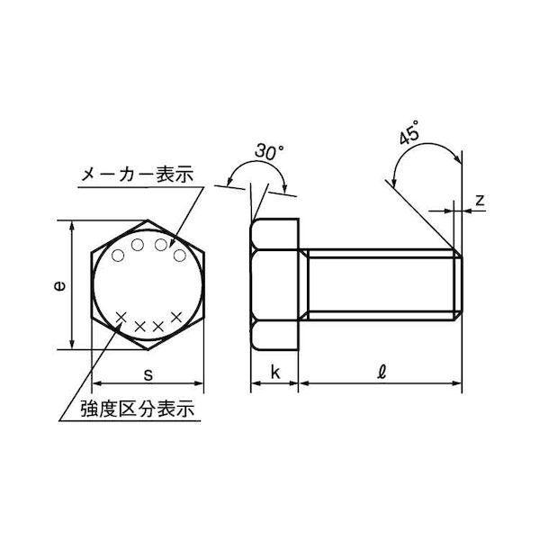【個人宅配送不可】【個数：100個】ＳＵＮＣＯ 4550445740390 【100個入】 直送 代引不可 三価ホワイト 10．9 六角ボルト 全ネジ 6 X 80_1