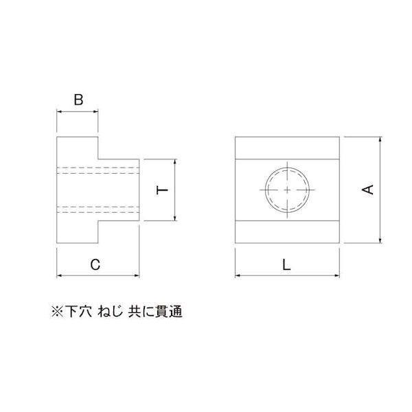 【個人宅配送不可】【個数：10個】ＳＵＮＣＯ 4550574512080 【10個入】 直送 代引不可 ニューストロング製品 Tスロットナット 貫通 2016−TNK_1