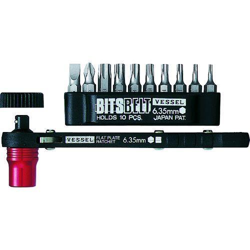 あすつく対応 「直送」 ベッセル TX-12MC 板ラチェットビスキャッチ トルクス Ｎｏ．ＴＸ−１２ＭＣ ビット１０本組 TX12MC 323-4231 VESSEL マグネット付 | 