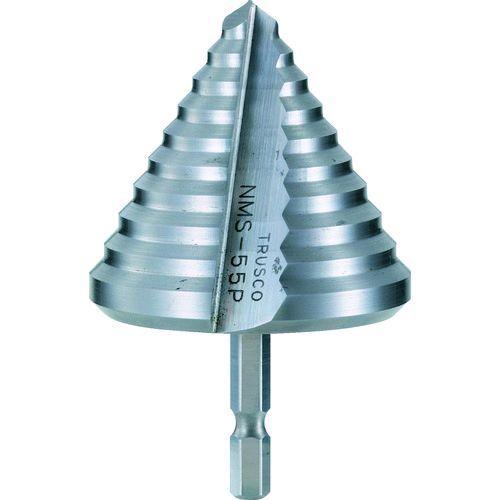 あすつく対応 「直送」 TRUSCO NMS-55P 六角軸樹脂用ステップドリル ２枚刃 ４５〜５５ｍｍNMS55P 287-1815 | 