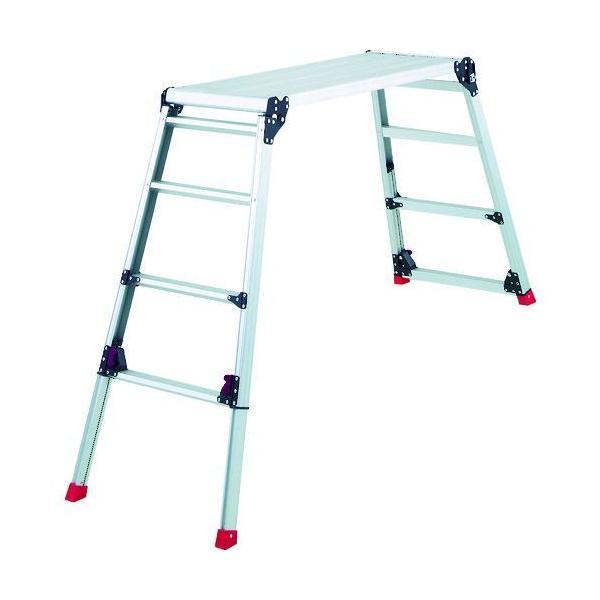 【個数：1個】 TRUSCO TDWG-910 直送 代引不可・他メーカー同梱不可 足場台 アルミ製 脚部伸縮タイプ 高さ０．８７〜１．１８ｍ TDW | 