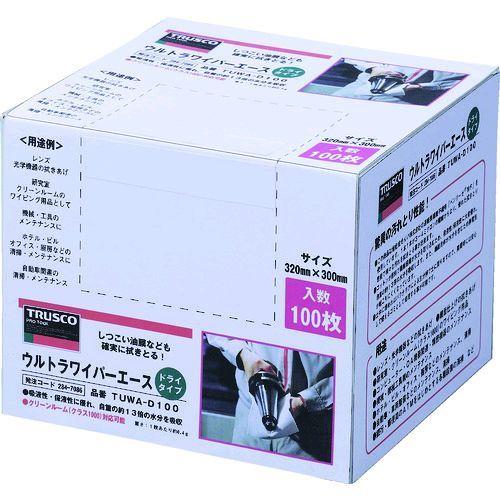 あすつく対応 「直送」 TRUSCO TUWA-D100 ウルトラワイパーエース ドライタイプ １００枚入 TUWAD100 284-7086 | 