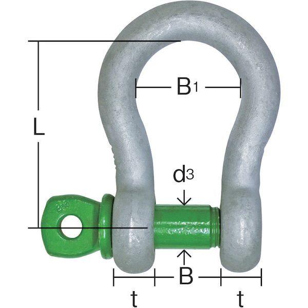 あすつく対応 「直送」 大洋 GPB0.5T グリーンピンスタンダードシャックル バウ・捻込 ０．５ｔ ３２５９８４５ GPB0.5T 331-360 |  | 01