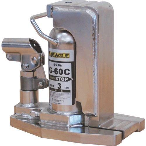 あすつく対応 「直送」 【受注生産品】イーグル G-60C クリーンルームレバー回転爪つきジャッキ　爪能力３ｔ G60C 395-2291 | 