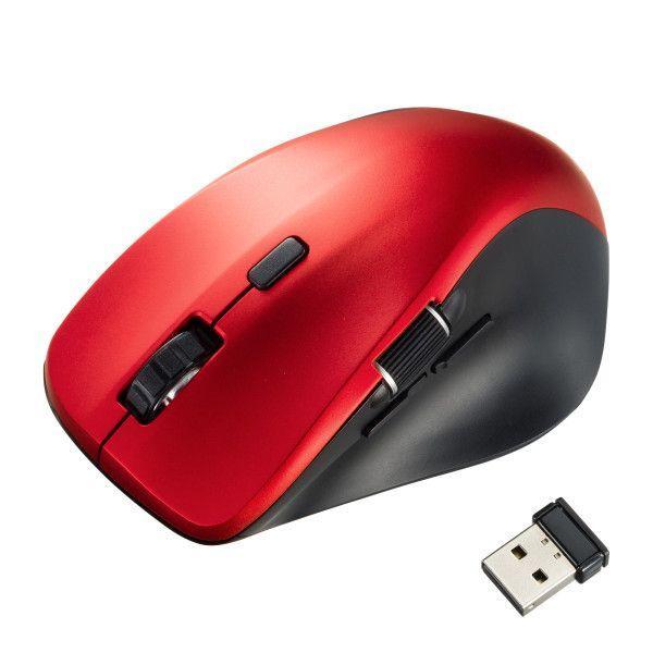 サンワサプライ MA-WBS524R 静音ワイヤレスマウス サイドホイール付き・5ボタン MAWBS524R | 