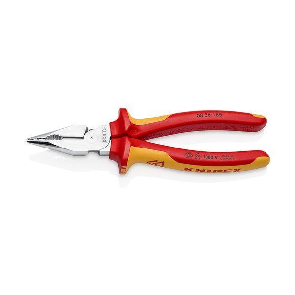 ＫＮＩＰＥＸ 0826-185 絶縁ニードルノーズペンチ 185mm 1000V 0826185 | 