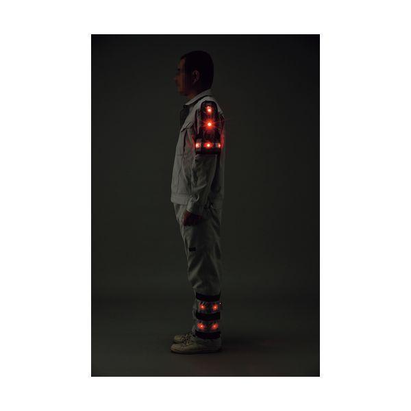 緑十字 242007 LEDアームバンド 紺メッシュ地／赤LED／白反射 LEDアームバンド−1 フリーサイズ 面ファスナー付き |  | 02