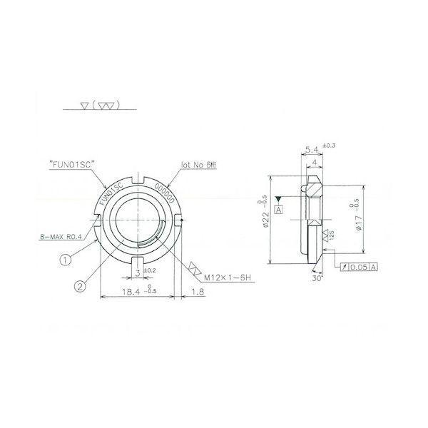 冨士精密 FUN01SC FINE U−NUT M12×1 S45C |  | 01