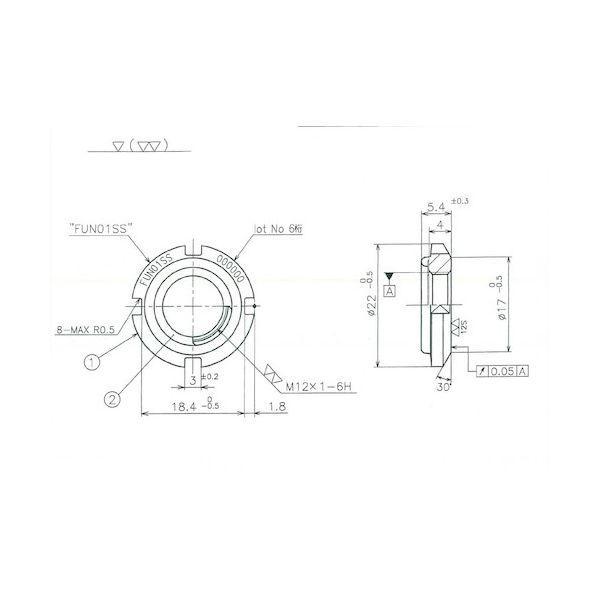冨士精密 FUN01SS FINE U−NUT M12×1 SS400 |  | 01