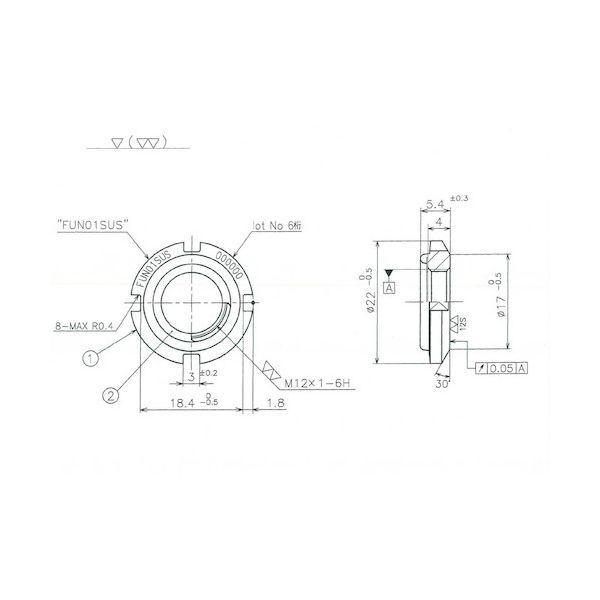 冨士精密 FUN01SUS FINE U−NUT M12×1 SUS304 |  | 01