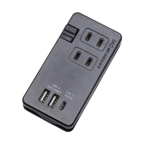 スターライト SK-3AC3USBPDBA モバイルUSBポート付タップ3個口Type−A2ポート2．4AType−CPD20W SK3AC3USBP |  | 01