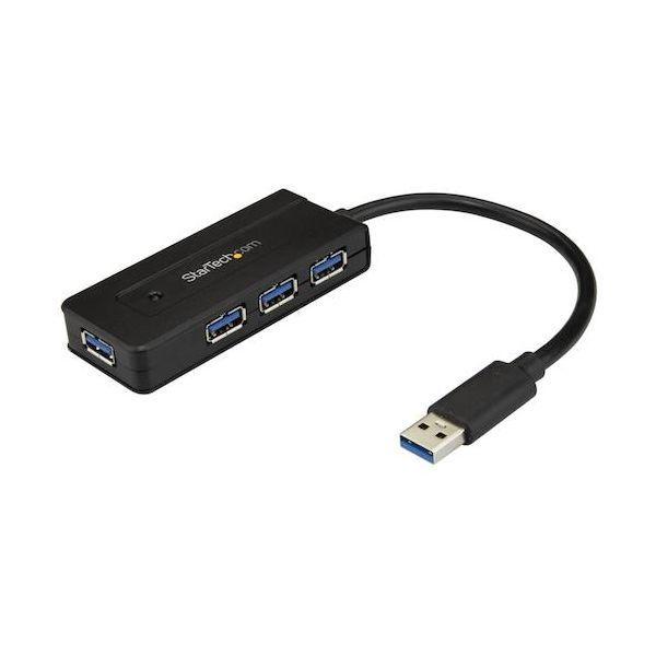 スターテック ST4300MINI USBハブ／USB 3．0／USB−A − 4x USB−A／ACアダプター付属／ブラック | 