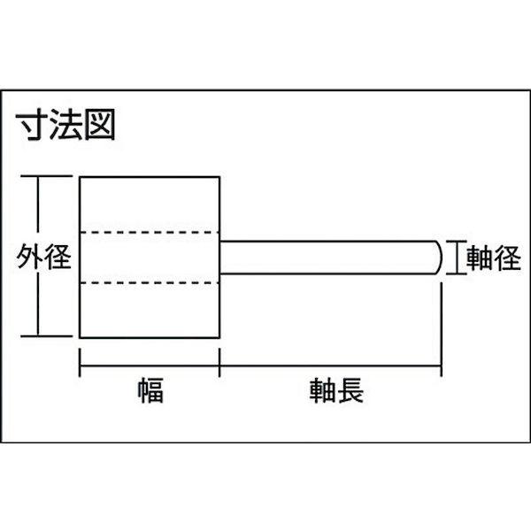 あすつく対応 「直送」 ＡＣ ［SW10025-M-240］ スコーライトホイルＭ 軸径６ｍｍ ＃２４０ 外径１００×幅２５×軸長４０ SW10025_2